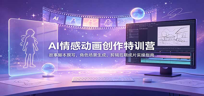 AI情感动画创作特训营：故事脚本撰写，角色场景生成，剪辑后期成片实操指南-179创客网