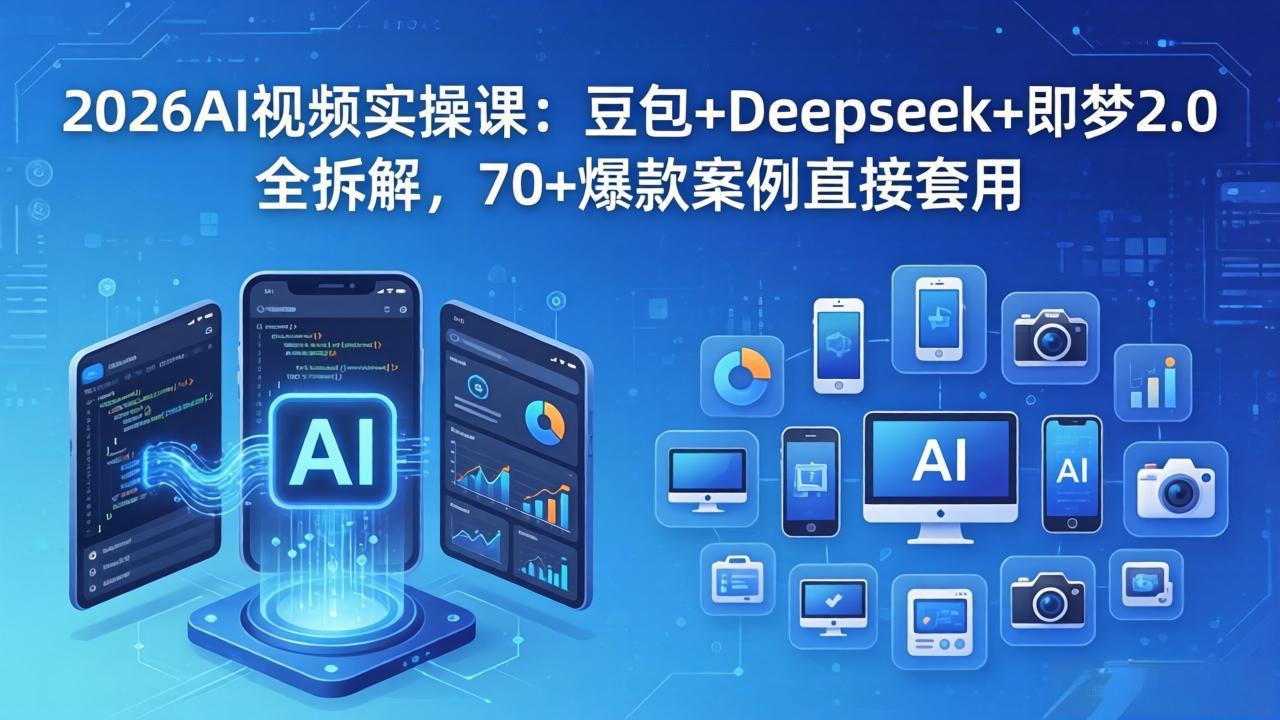 2026AI视频实操课：豆包+Deepseek+即梦2.0全拆解，70+爆款案例直接套用-179创客网