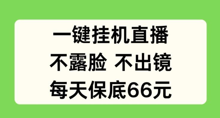一键挂JI直播，不露脸不出境，每天保底66元【揭秘】-179创客网