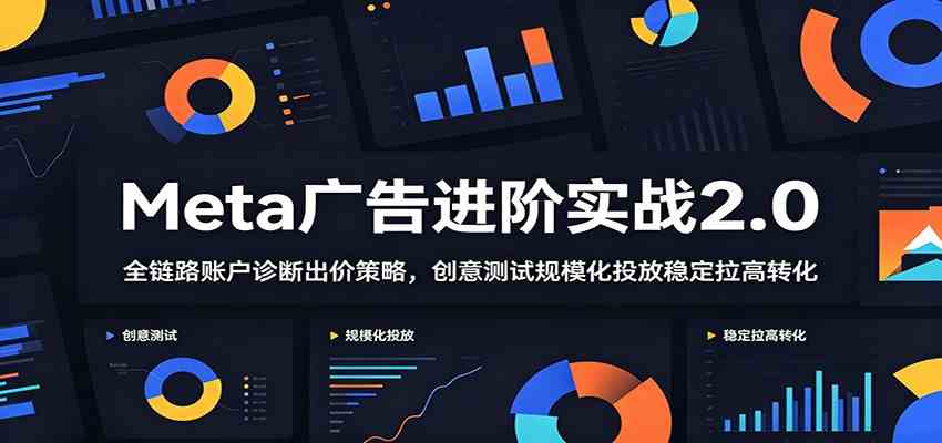 Meta广告进阶实战2.0：全链路账户诊断出价策略，创意测试规模化投放稳定拉高转化-179创客网