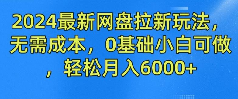 2024最新网盘拉新玩法，无需成本，0基础小白可做，轻松月入6000+【揭秘】-网创资源