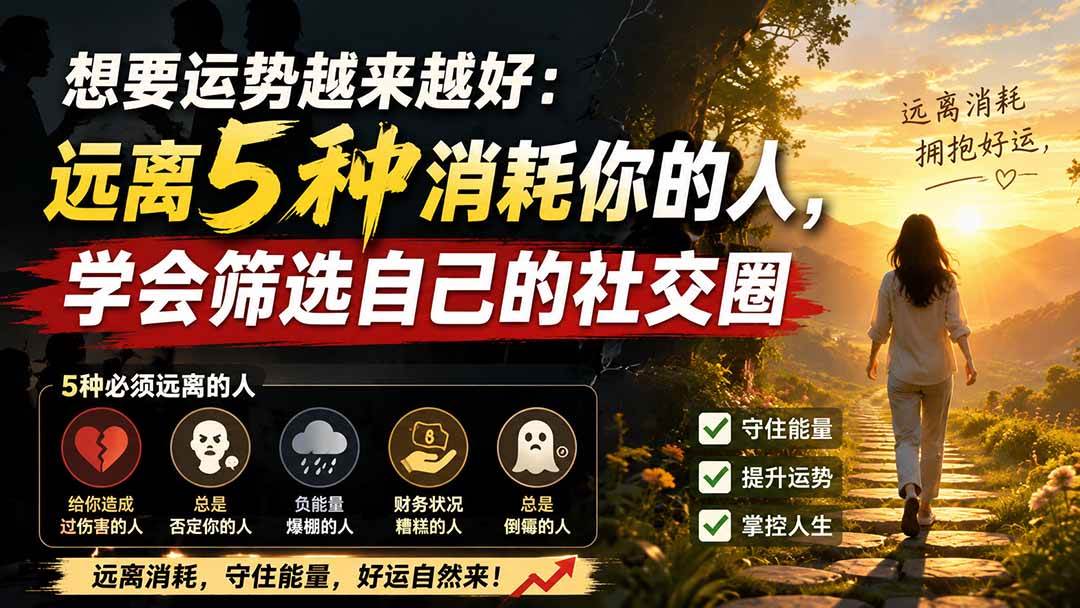 （19965期）付费文章：想要运势越来越好：远离5种消耗你的人，学会筛选自己的社交圈-179创客网