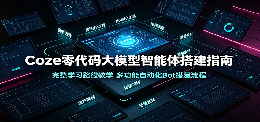 Coze零代码大模型智能体搭建指南：完整学习路线教学，多功能自动化Bot搭建流程-179创客网