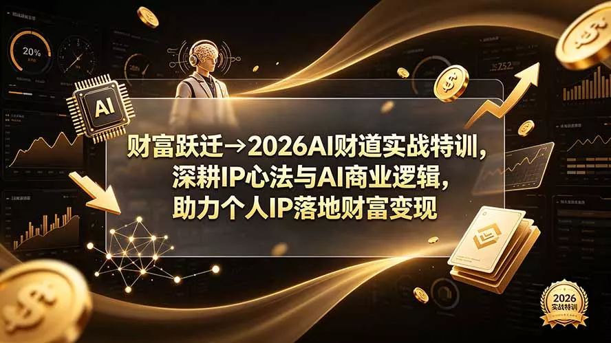 财富跃迁→2026AI财道实战特训，深耕IP心法与AI商业逻辑，助力个人IP落地财富变现-179创客网