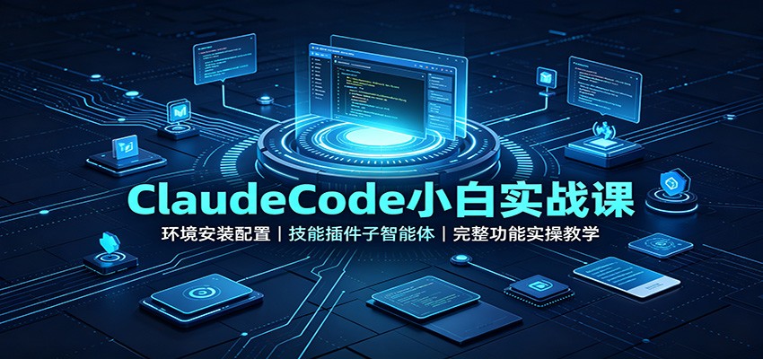 ClaudeCode小白实战课：环境安装配置，技能插件子智能体，完整功能实操教学-179创客网