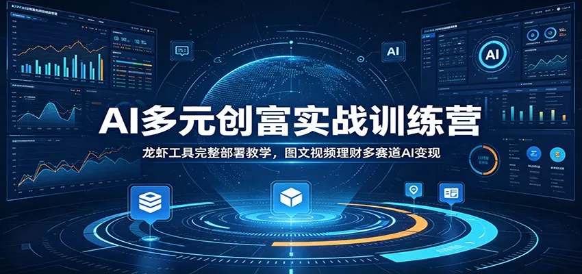 AI多元创富实战训练营：龙虾工具完整部署教学，图文视频理财多赛道AI变现-179创客网