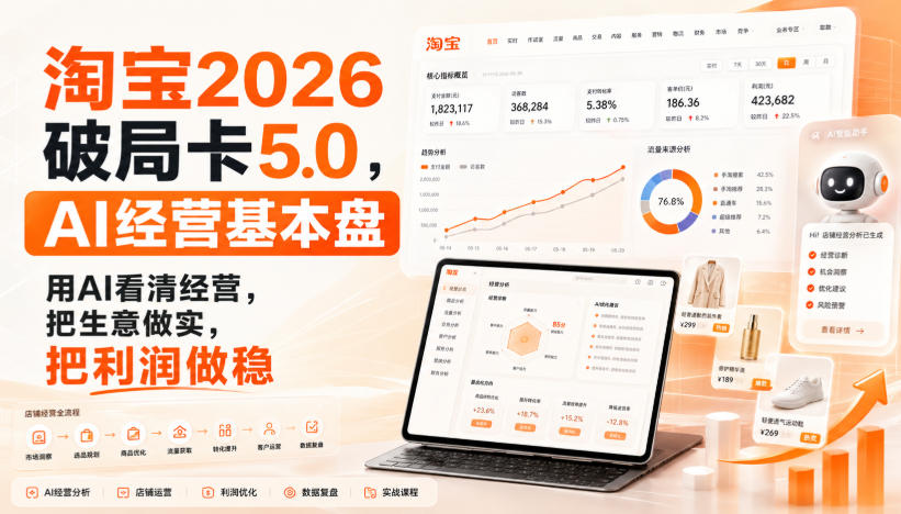 智篆商业-淘宝2026破局卡5.0，AI经营基本盘，用AI看清经营，把生意做实，把利润做稳-179创客网