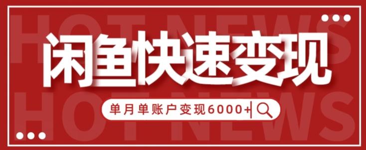 【新手项目】小白快速在闲鱼单月单账号变现6000+的秘密-179创客网