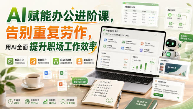 AI赋能办公进阶课，告别重复劳作，用AI全面提升职场工作效率-179创客网