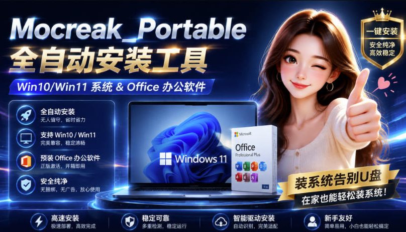Mocreak全自动安装office和win10、win11系统，告别U盘装系统，使用安全可靠-179创客网