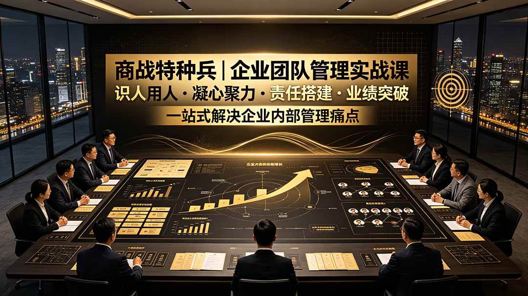 （19534期）商战特种兵｜企业团队管理实战课：识人用人｜凝心聚力｜责任搭建｜业绩突破，一站式解决企业内部管理痛点-179创客网