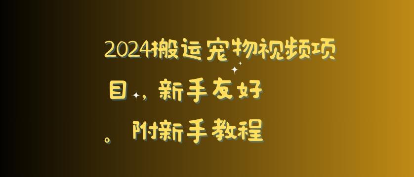 2024搬运宠物视频项目，新手友好，完美去重，附新手教程【揭秘】-179创客网
