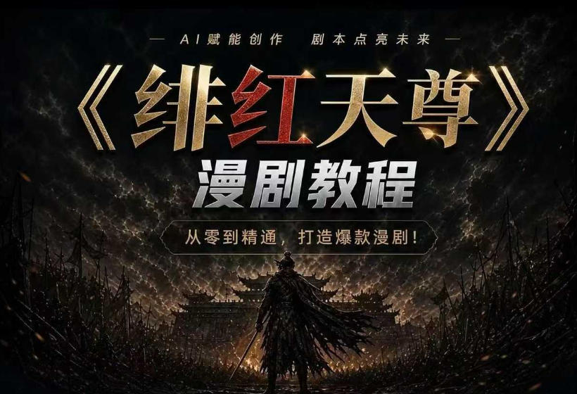 绯红天尊AI漫剧系统教程｜从零入门到精通，工具运用+剧本创作+爆款逻辑+提示词素材+镜头剪辑，全套爆款漫剧落地实战课-179创客网