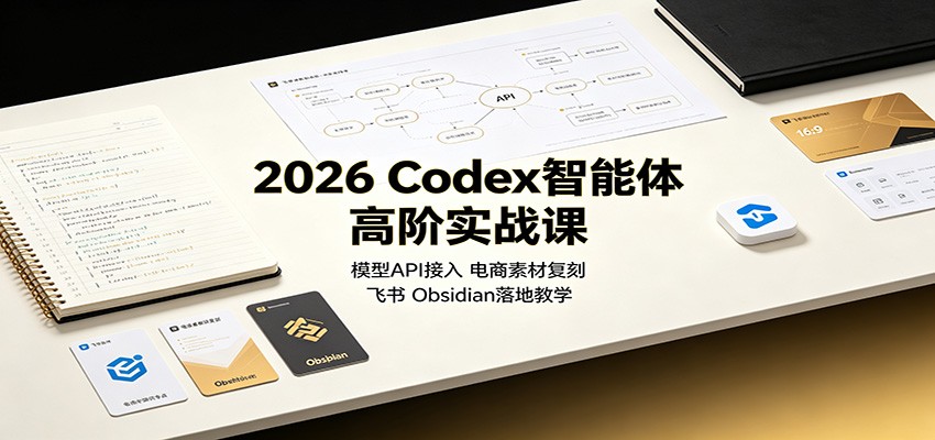 2026 Codex智能体高阶实战课：模型API接入，电商素材复刻，飞书Obsidian落地教学-179创客网