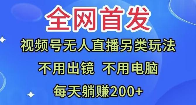 全网首发：视频号无人直播另类玩法，无需电脑，每天躺赚200+-179创客网