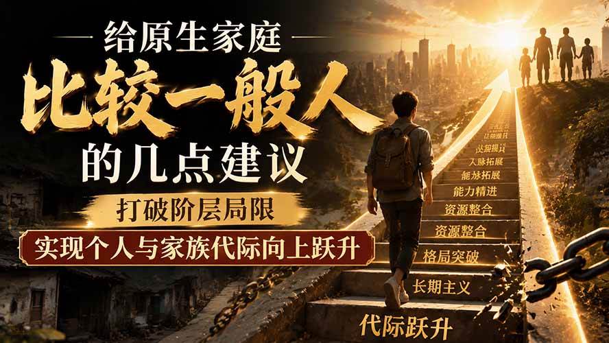 （19708期）付费文章：给原生家庭比较一般人的几点建议，打破阶层局限，实现个人与家族代际向上跃升-179创客网
