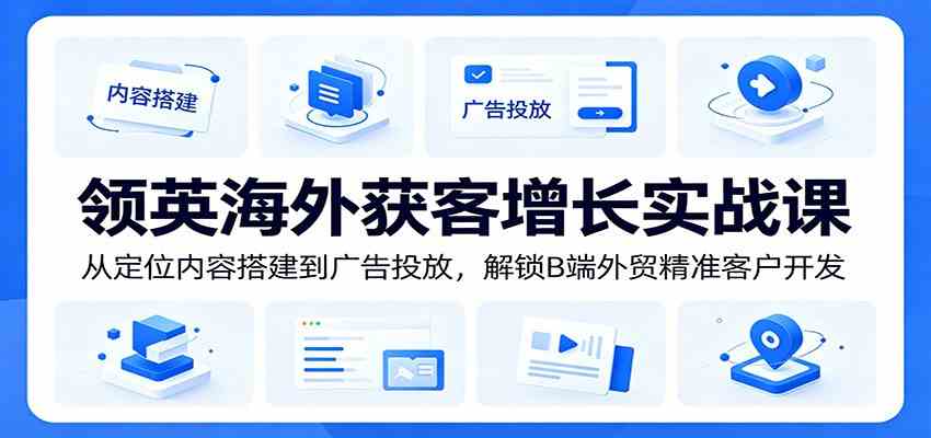 领英海外获客增长实战课：从定位内容搭建到广告投放，解锁B端外贸精准客户开发-179创客网