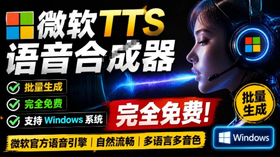 微软TTS免费语音配音生成器，完全免费，支持多语音、多音色选择，Windows系统专用TTS语音合成器-179创客网