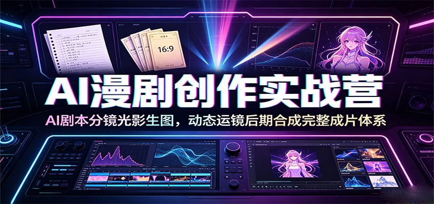 AI漫剧创作实战营：AI剧本分镜光影生图，动态运镜后期合成完整成片体系-179创客网