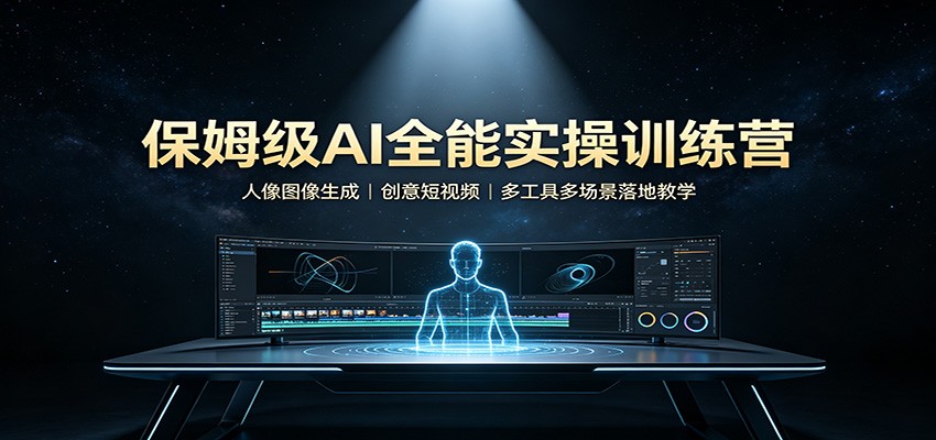保姆级AI全能实操训练营：人像图像生成，创意短视频，多工具多场景落地教学-179创客网