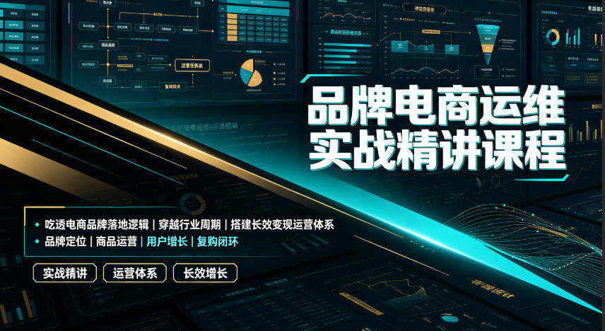 品牌电商运维实战精讲课程｜吃透电商品牌落地逻辑、穿越行业周期、搭建长效变现运营体系-179创客网