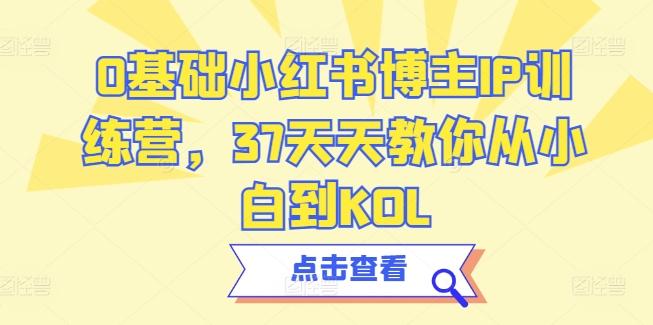 0基础小红书博主IP训练营，37天天教你从小白到KOL-179创客网