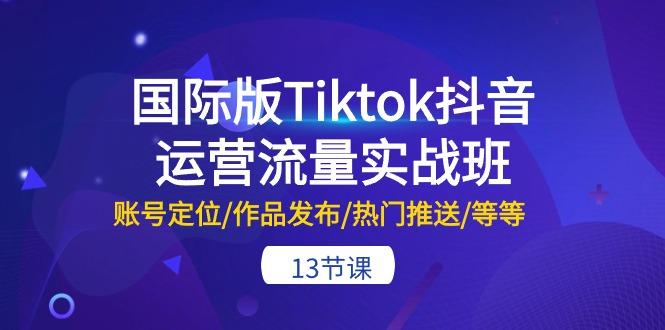 国际版Tiktok抖音运营流量实战班：账号定位/作品发布/热门推送/等等-13节-179创客网
