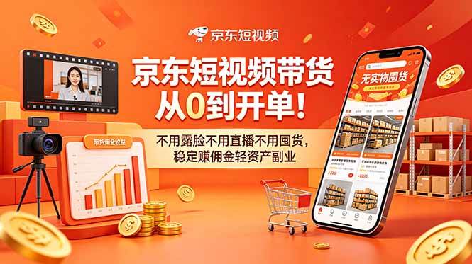 （18895期）京东短视频带货从0到开单！不用露脸不用直播不用囤货，稳定赚佣金轻资产副业-179创客网