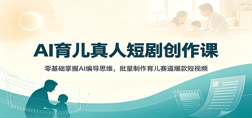 AI育儿真人短剧创作课：零基础掌握AI编导思维，批量制作育儿赛道爆款短视频-179创客网