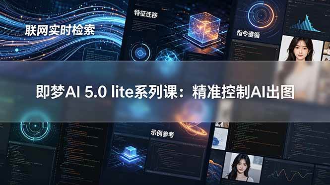 （18962期）即梦AI 5.0 lite实战课：联网实时检索+特征迁移+指令遵循+示例参考，精准控制AI出图-179创客网