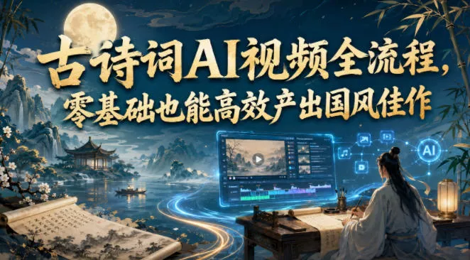 古诗词AI视频全流程，零基础也能高效产出国风佳作-179创客网