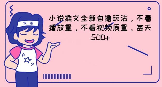 小说推文全新自撸玩法，不看播放量，不看视频质量，每天500+【揭秘】-179创客网