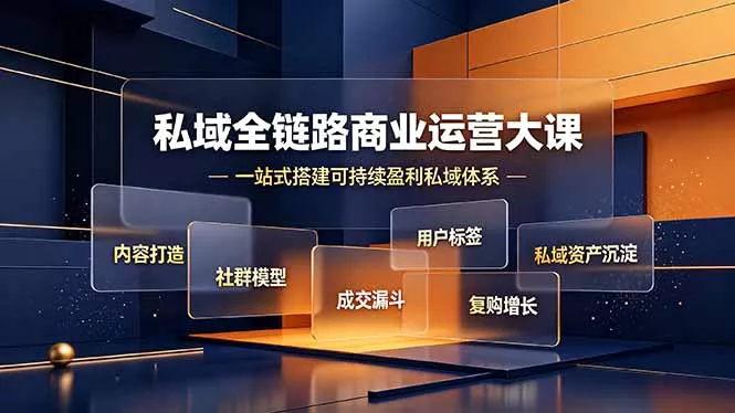 私域全链路商业运营大课,内容打造社群模型成交漏斗,一站式搭建可持续盈利私域体系 私域全链路商业运营大课,内容打造社群模型成交漏斗,一站式搭建可持续盈利私域体系
