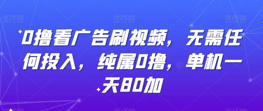 0撸看广告刷视频，无需任何投入，纯属0撸，单机一天80加-179创客网