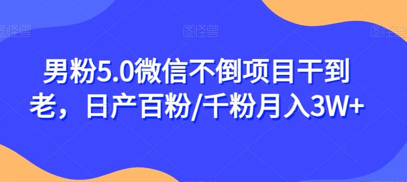 男粉5.0微信不倒项目干到老，日产百粉/千粉月入3W+【揭秘】-179创客网