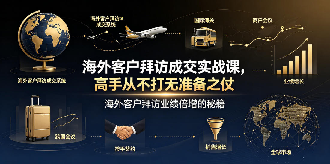 海外客户拜访成交实战课，高手从不打无准备之仗，海外客户拜访业绩倍增的秘籍-179创客网