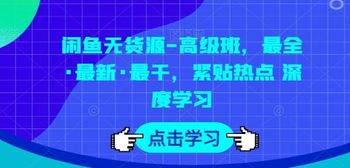 闲鱼无货源-高级班，最全·最新·最干，紧贴热点 深度学习-179创客网