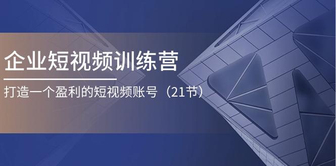 企业短视频训练营：打造一个盈利的短视频账号(21节-179创客网