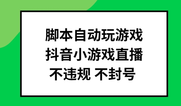 脚本自动玩游戏，抖音小游戏直播，不违规不封号可批量做【揭秘】-179创客网