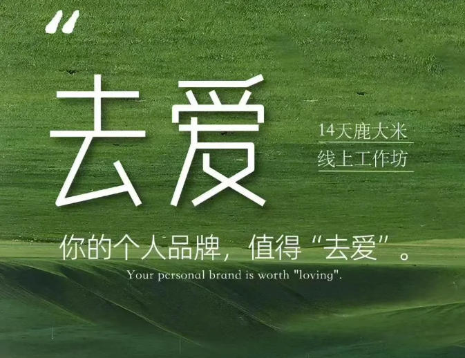 去爱14天鹿大米线上工作坊，你的个人品牌，值得“去爱”-179创客网