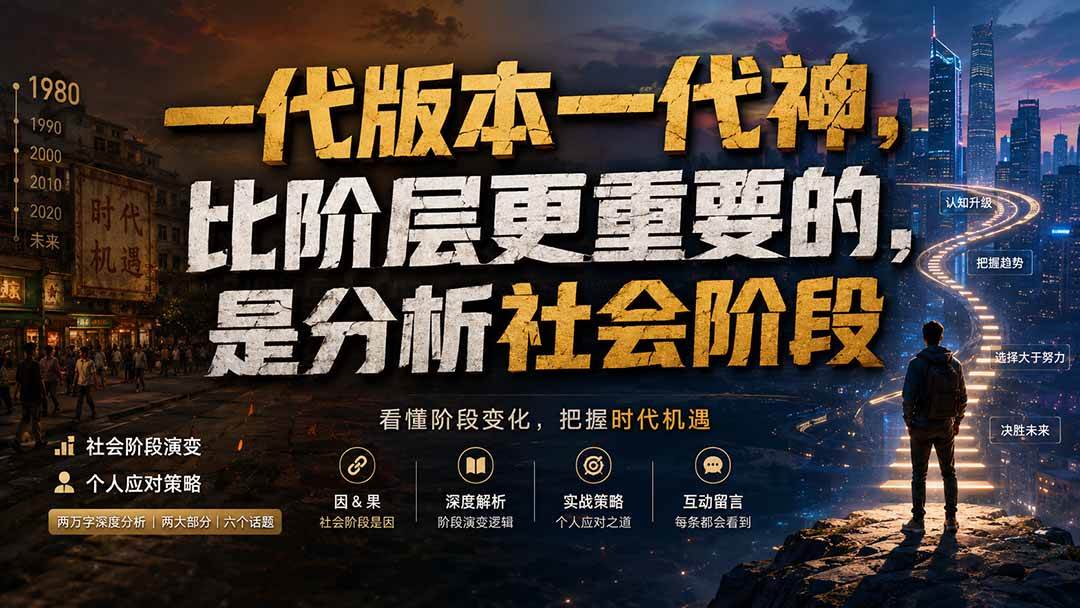 （19745期）付费文章：一代版本一代神，比阶层更重要的，是分析社会阶段-179创客网