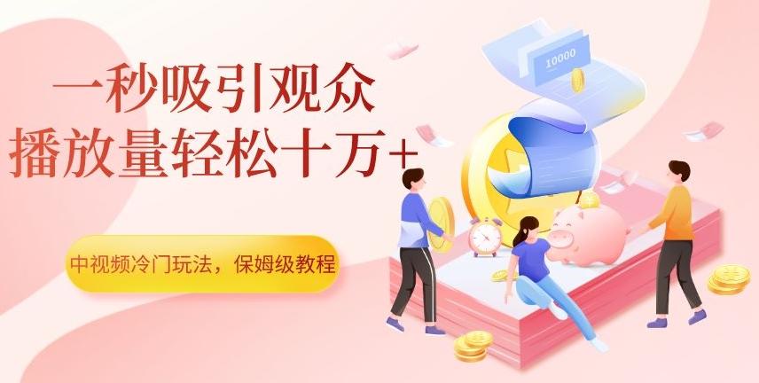 中视频冷门玩法，一秒吸引观众，播放量轻松十万+，保姆级教程【揭秘】-179创客网