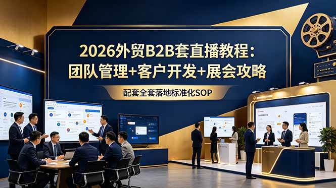 （18994期）2026外贸B2B套直播教程：团队管理+客户开发+展会攻略，配套全套落地标准化SOP-179创客网