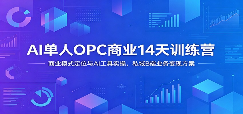 AI单人OPC商业14天训练营：商业模式定位与AI工具实操，私域B端业务变现方案-179创客网
