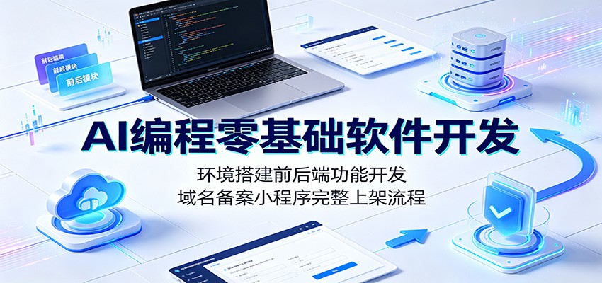AI编程零基础软件开发：环境搭建前后端功能开发，域名备案小程序完整上架流程-179创客网