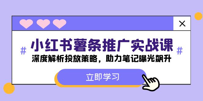 小红书-薯条推广实战课：深度解析投放策略，助力笔记曝光飙升-179创客网