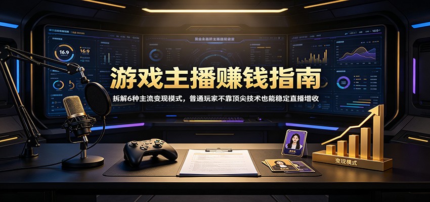游戏主播赚钱指南：拆解6种主流变现模式，普通玩家不靠顶尖技术也能稳定直播增收-179创客网