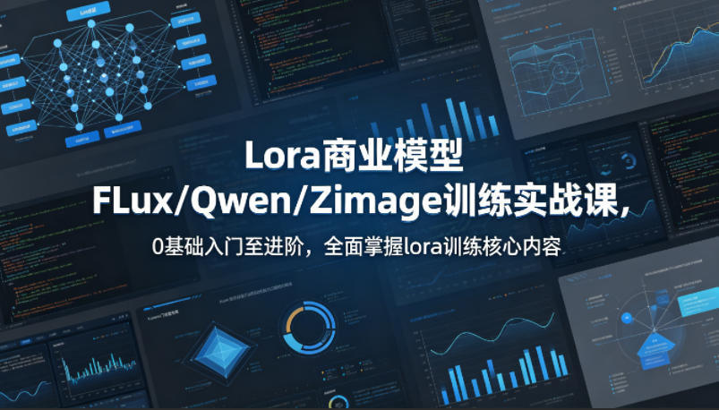 系统性学习Lora商业模型FLux／Qwen／Zimage训练实战课，0基础入门至进阶，全面掌握lora训练核心内容-179创客网