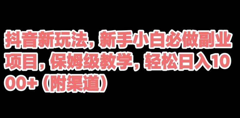 抖音新玩法，新手小白必做副业项目，保姆级教学，轻松日入1000+（附渠道）-179创客网
