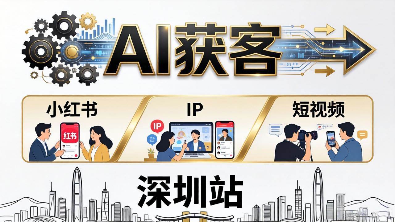 （18226期）2026AI获客大课深圳站：4月17日-19日3天2夜拆透小红书+IP+短视频，老板操盘手必来-179创客网